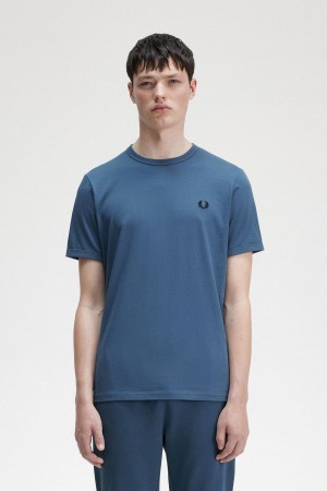 Pánské Tričko Fred Perry Ringer Blankyt | XCZBH95145