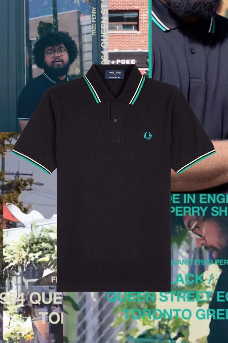 Pánské Fred Perry Shirt Fred Perry M12 Černé Zelene | ZCZNQ99530